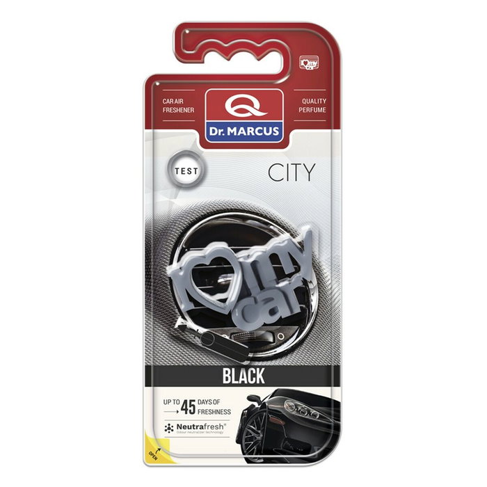Drmarcus Ambientador City Black con diseño «I love my car»