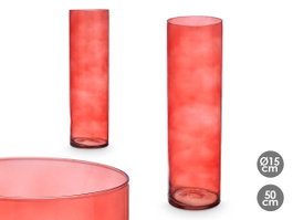 GIFTDECOR Jarrón de Cristal Cilindro Teja 15x50 cm