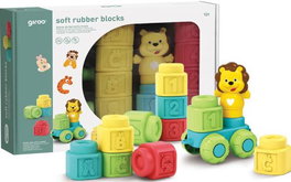 GIROS Pack de 19 bloques de goma suave con letras y números