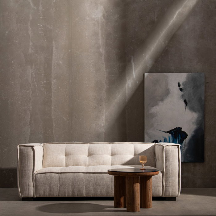 Sofá 3 Plazas Beige Tejido Sibaris 218 X 102 X 77 cm Sofá 3 Plazas Beige Tejido Sibaris 218 X 102 X 77 cm