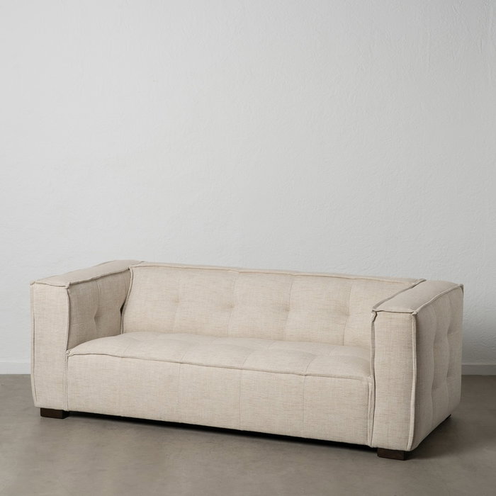 Sofá 3 Plazas Beige Tejido Sibaris 218 X 102 X 77 cm Sofá 3 Plazas Beige Tejido Sibaris 218 X 102 X 77 cm