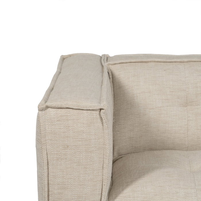 Sofá 3 Plazas Beige Tejido Sibaris 218 X 102 X 77 cm Sofá 3 Plazas Beige Tejido Sibaris 218 X 102 X 77 cm