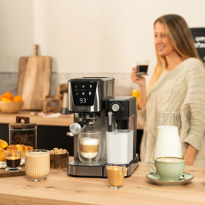 Cecotec Cafetera Express semiautomática Power Espresso 20 Cream 20 bar 1350 W negra