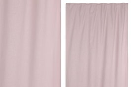 DKD Home Decor Cortina de Lino 140x260 con Trabilla Oculta Rosa Palo