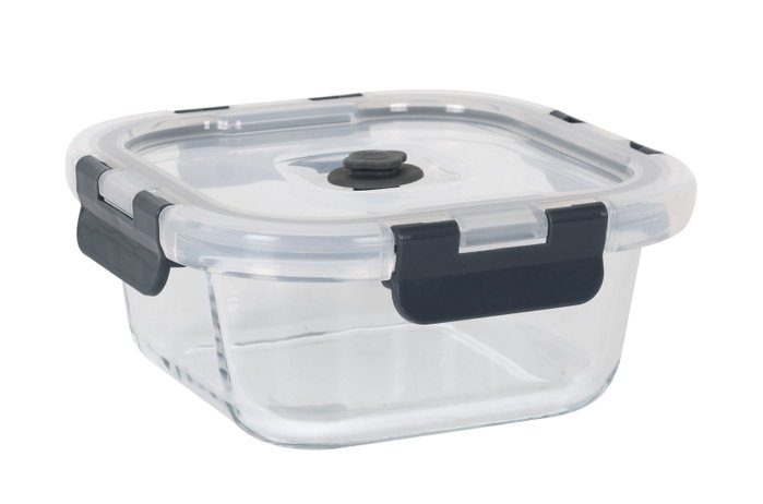 Quttin Fiambrera Cuadrada con Tapa Vacío 14.5 x 14.5 cm 550cc (12 Unidades)
