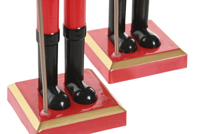 DKD Home Decor Figura Navidad Elfo Cascanueces Tradicional Multicolor Plástico Poliéster 8 x 25.5 x 7 cm (6 Unidades)