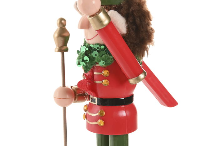 DKD Home Decor Figura Navidad Elfo Cascanueces Tradicional Multicolor Plástico Poliéster 8 x 25.5 x 7 cm (6 Unidades)
