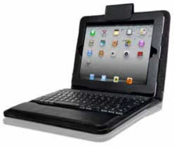 Approx APPIPCK01 Funda tipo libro para iPad 2 y New iPad (3ra generación) - Negro, polipiel, con teclado integrado y modo espera