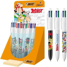BIC Set de 30 Bolígrafos Retráctiles Asterix 4 Colores Punta 1mm