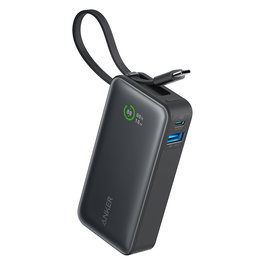 Anker A1259G11 545 Nano PowerBank 10000 mAh Negro PD 30W Carga Rápida USB-C con Cable para Teléfono Móvil, Smartphone, Tableta, Reloj