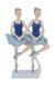 DKD Home Decor Figura de Bailarinas Azul en Resina