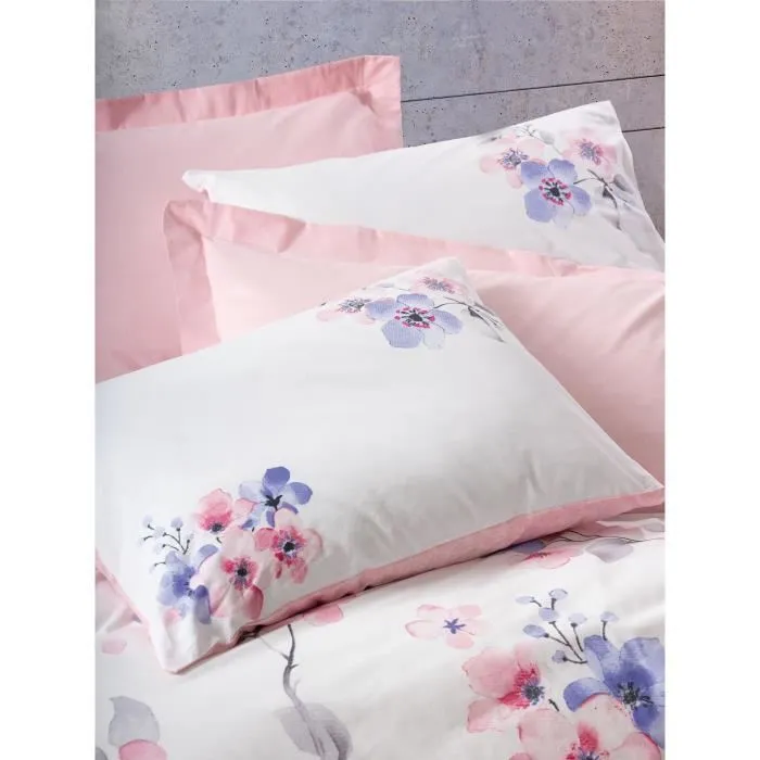 Juego de Cama 1 Funda Nórdica 220x240 cm + 2 Fundas de Almohada 60x60 cm 100% Algodón Rosa ASI8683342981606