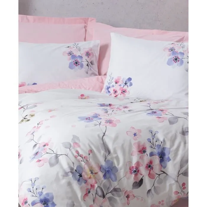 Juego de Cama 1 Funda Nórdica 220x240 cm + 2 Fundas de Almohada 60x60 cm 100% Algodón Rosa ASI8683342981606