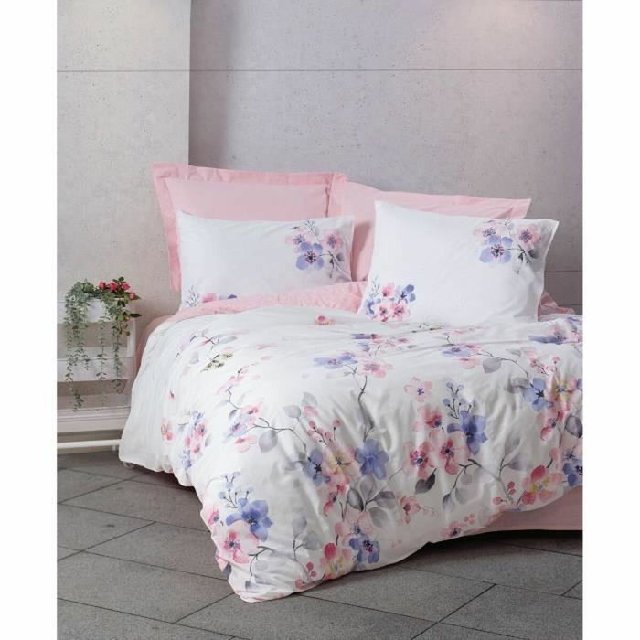 Aucune Juego de Cama Rosa 100% Algodón con Funda Nórdica y 2 Fundas de Almohada Aucune Juego de Cama Rosa 100% Algodón con Funda Nórdica y 2 Fundas de Almohada