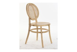 DKD Home Decor Silla Olmo Ratan Marrón Claro con Rejilla
