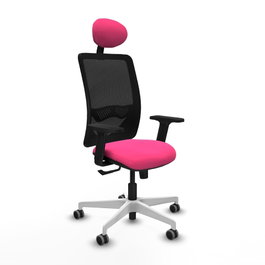 PIQUERAS Y CRESPO Silla de oficina Zulema con mecanismo Sincro, Rosa y Negro