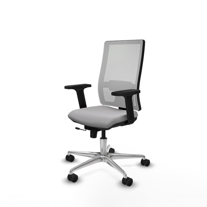 PIQUERAS Y CRESPO Silla de oficina Horna con mecanismo Sincro/Traslack Gris claro y Blanco