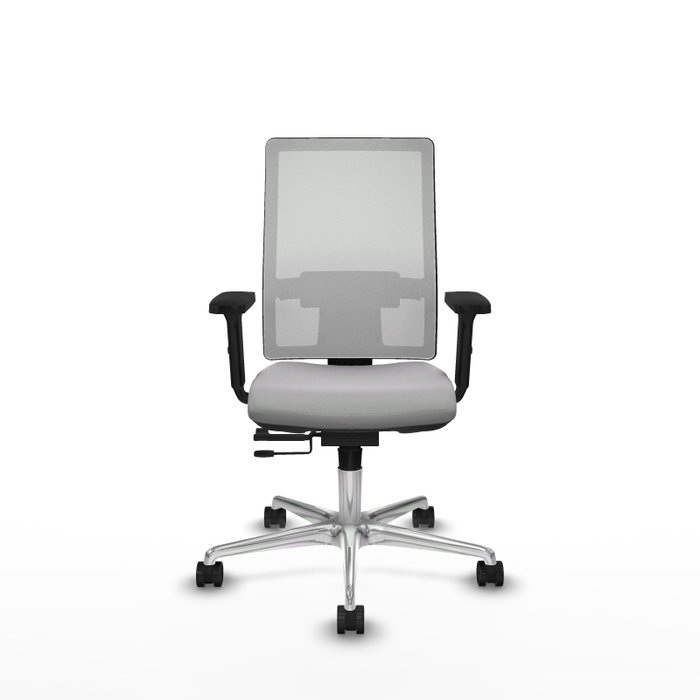PIQUERAS Y CRESPO Silla de oficina Horna con mecanismo Sincro/Traslack Gris claro y Blanco
