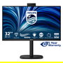 Philips Monitor 31.5" 2560x1440 Quad HD 100Hz IPS con USB-C 90W, Cámara y Altavoces - Modelo 32B2U3601H/00