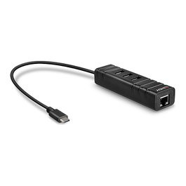 Lindy Hub USB 3.1 con Adaptador de Red Gigabit Ethernet Tipo-C