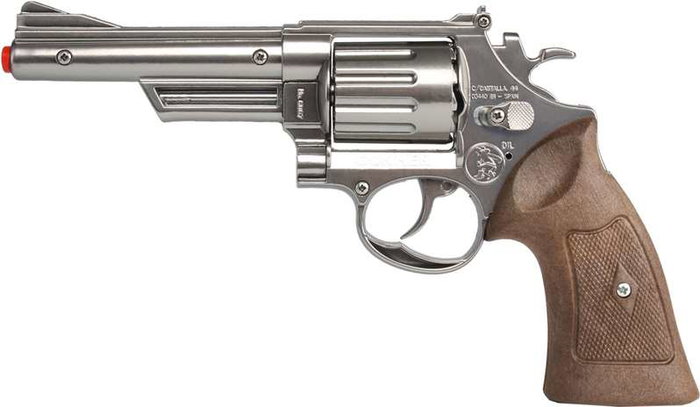Gonher Revolver Policía 12 Tiros - Plata