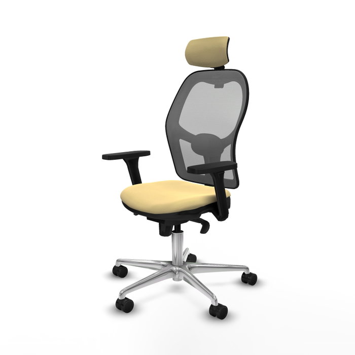 PIQUERAS Y CRESPO Silla de oficina Jorquera con Mecanismo Sincro, Crema y Gris