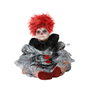 Disfraz Payaso Macabro Gris Con Volantes Negros Para Bebé 6-12 Meses Halloween Unisex