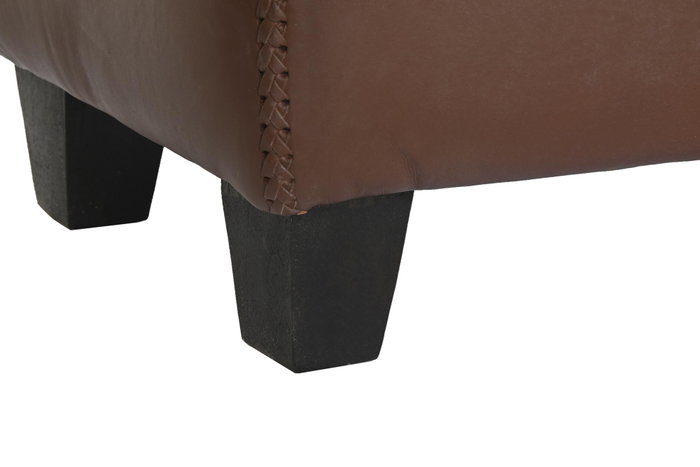 DKD Home Decor Descalzadora Marron Piel y Teca 41 x 46 x 120 cm DKD Home Decor Descalzadora Marron Piel y Teca 41 x 46 x 120 cm