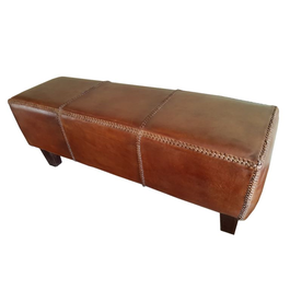 DKD Home Decor Descalzadora Marron Piel y Teca 41 x 46 x 120 cm