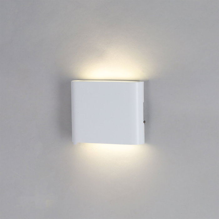 Medford Aplique de pared LED 2x3W Blanco de aluminio con iluminación bidireccional