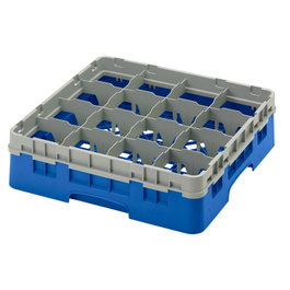 CAMBRO - 16S418-168 - Cesta de lavado 16 comp. 1 altura - 10,9 cm Ø máx. - alt. máx. 11,8 cm - 50 x 50 x 14,3 cm - Azul