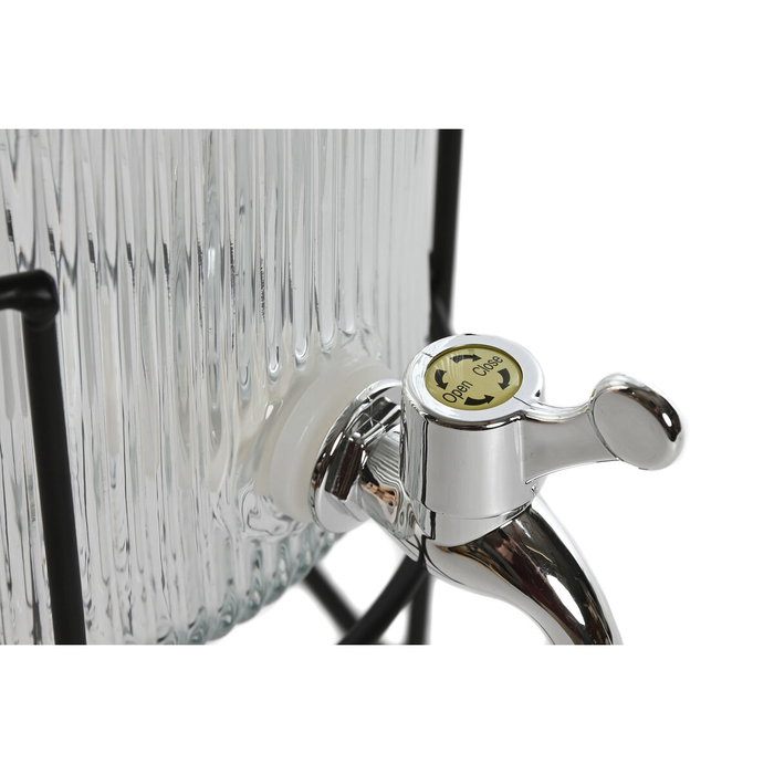 DKD Home Decor Dispensador de Bebidas de Cristal 5L Negro