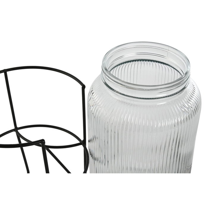 DKD Home Decor Dispensador de Bebidas de Cristal 5L Negro