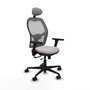 PIQUERAS Y CRESPO Silla de oficina Jorquera con mecanismo Sincro/Traslack, Blanco y Gris