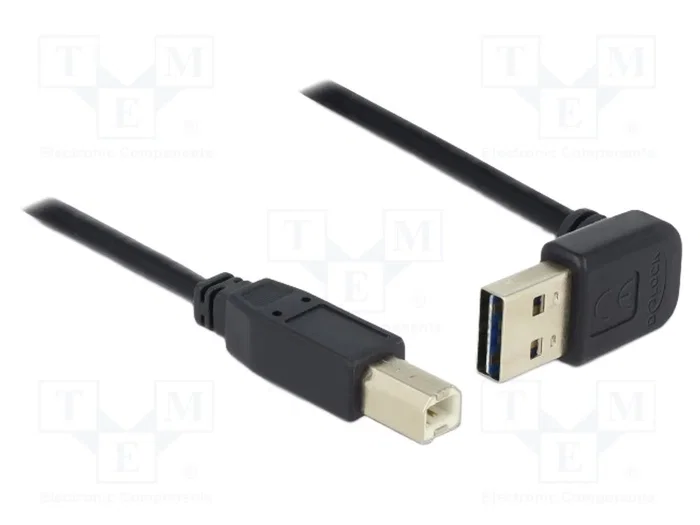 DeLOCK Cable USB 2.0 de 5 m con conectores USB-A angular y USB-B recto