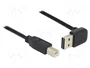 DeLOCK Cable USB 2.0 de 5 m con conectores USB-A angular y USB-B recto