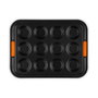 Le Creuset Bandeja para Muffins de Acero con Capa Antiadherente, 12 piezas
