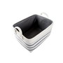 DKD Home Decor Set de 2 Cestas de Algodón 40x30x23 cm Gris y Blanco
