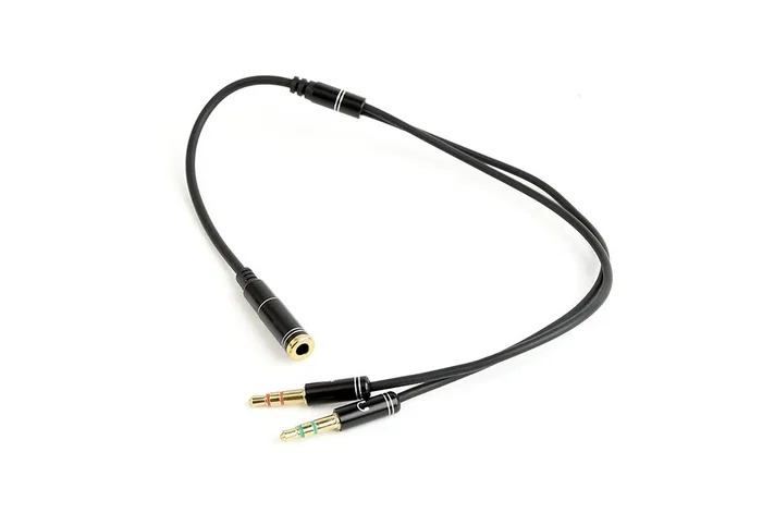 Gembird Cable de audio 3,5 mm 4-pin a 2 x 3,5 mm estéreo negro