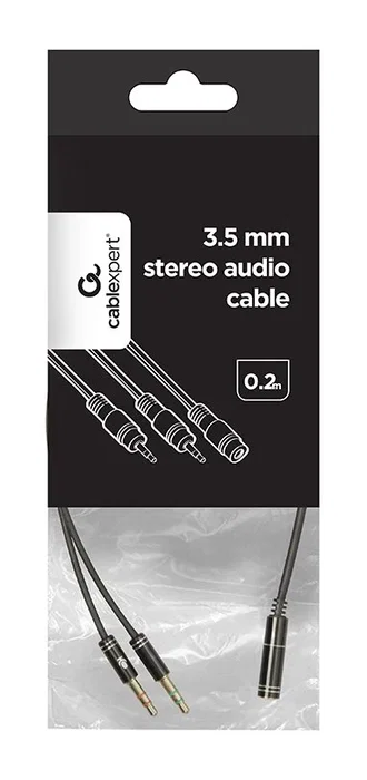 Gembird Cable de audio 3,5 mm 4-pin a 2 x 3,5 mm estéreo negro