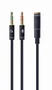Gembird Cable de audio 3,5 mm 4-pin a 2 x 3,5 mm estéreo negro