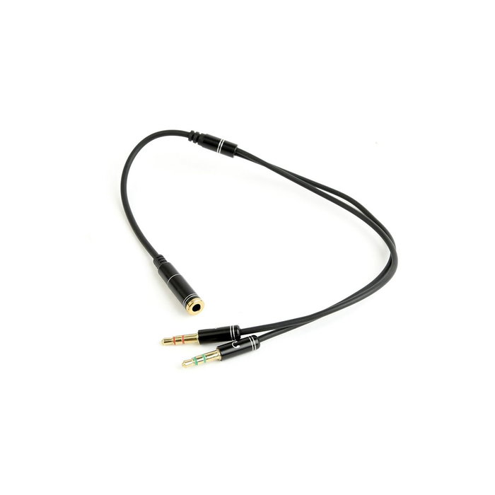 Gembird Cable Adaptador de Audio 3,5 mm 4-pin a 2 x 3,5 mm Estéreo Negro Gembird Cable Adaptador de Audio 3,5 mm 4-pin a 2 x 3,5 mm Estéreo Negro
