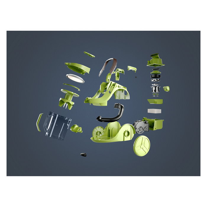 Rowenta Green Force Cyclonic Effitech RO7C36 Aspiradora sin Bolsa Cilíndrica 500W 2.5L HEPA, 99.98% Eficiencia, Negro/Gris/Azul