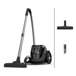 Rowenta Green Force Cyclonic Effitech RO7C36 Aspiradora sin Bolsa Cilíndrica 500W 2.5L HEPA, 99.98% Eficiencia, Negro/Gris/Azul