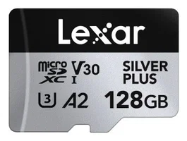 Lexar Professional SILVER PLUS 128 GB Tarjeta MicroSDXC UHS-I Clase 3 (U3) V30 A2 205 MB/s Lectura 150 MB/s Escritura