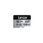 Lexar Tarjeta MicroSDXC Silver Plus 128GB UHS-I U3 V30 A2 hasta 205MB/s Lectura con Adaptador LMSSIPL128G-BNANG
