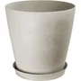 GARDEN ID Maceta Swing Cone redonda de piedra blanca, Ø 42 cm, 40 L, H 41 cm - 1610243