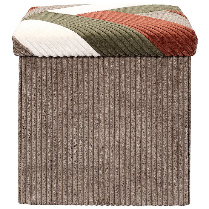 Home Deco Factory Caja-Puf Plegable Scott Patchw Cocooning Poliéster