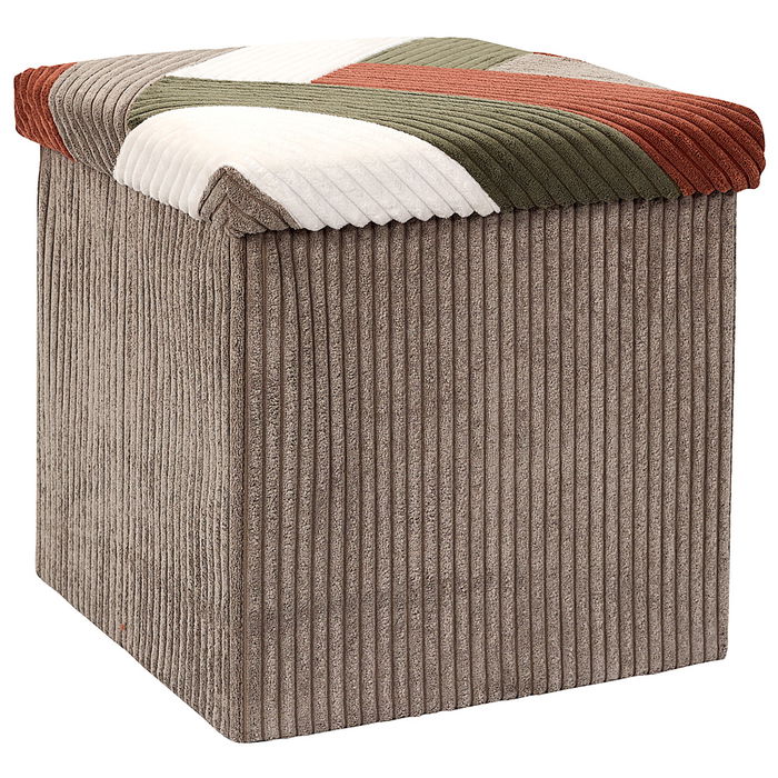 Home Deco Factory Caja-Puf Plegable Scott Patchw Cocooning Poliéster