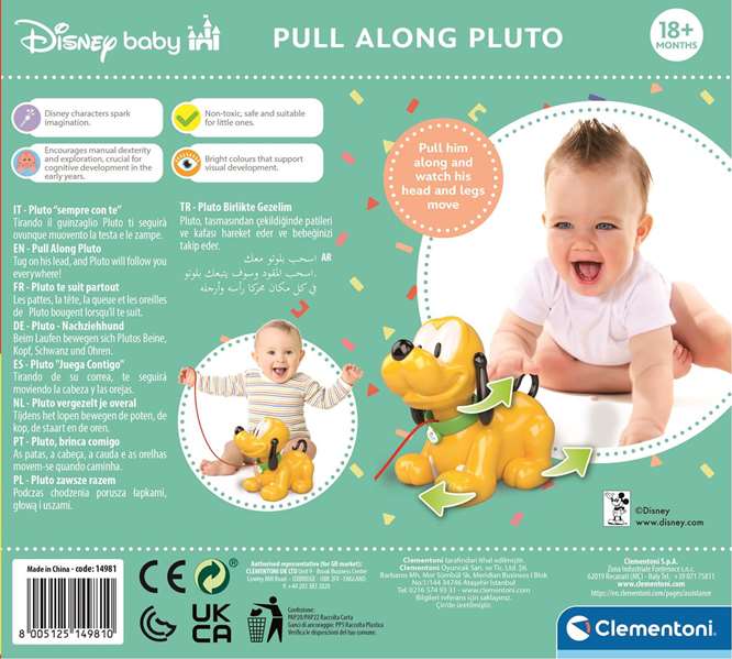 Clementoni Arrastre Baby Pluto Mueve las Patas y la Cabeza 21x19x13 cm Clementoni Arrastre Baby Pluto Mueve las Patas y la Cabeza 21x19x13 cm